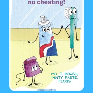 Notes d’équipe d’hygiène pour les enfants, dentaire, hygiène buccodentaire, salle de bains, dents propres, fée des dents, dentifrice, dents de bébé, dents d’enfants, brosse, cavité