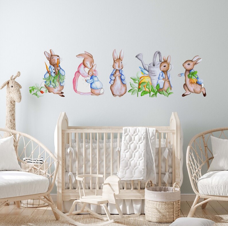 Peter Rabbit Wall Decals Removable Vinyl Decal Wall Sticker Etsy