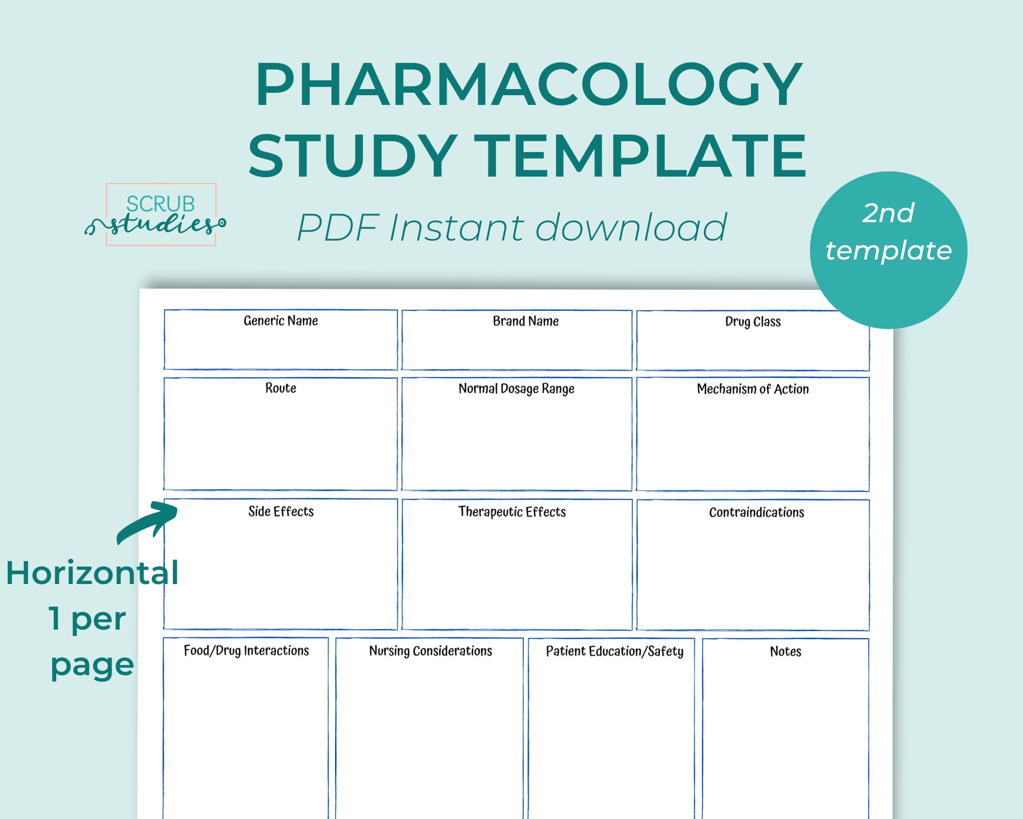 Pharmacology Study Template Nursing Student Template Drug Etsy Pharmacology Study Template Nursing Student Template Drug Etsy