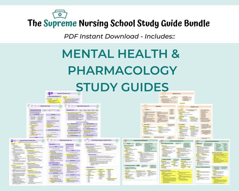 Supreme Nursing School Study Guide Bundle | Digital Download | Nursing ...