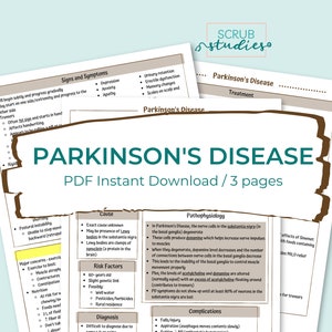 Parkinson's Disease Study Guide | Neurologic Disorders | Nursing study guide | Digital Download