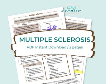 Multiple Sclerosis | Neurological Disorders | Nursing study guide | Digital Download