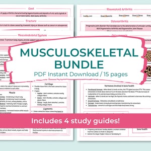 Musculoskeletal Bundle | Assessment | Trauma | Fracture | Osteoarthritis | RA | Osteoporosis | Gout | Nursing study guide | Digital Download
