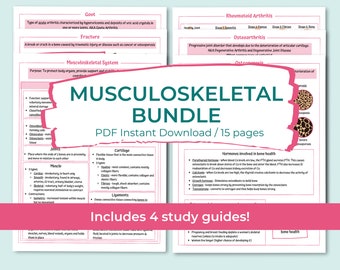 Musculoskeletal Bundle | Assessment | Trauma | Fracture | Osteoarthritis | RA | Osteoporosis | Gout | Nursing study guide | Digital Download