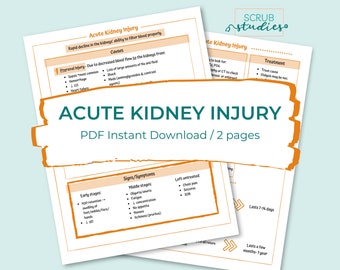 Acute Kidney Injury | AKI | Nursing study guide | Digital Download