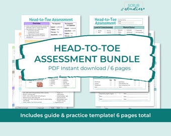 Head-to-Toe Assessment Bundle | Head-to-Toe Guide | Head-to-Toe Template |Nursing study guides | Digital Notes | Nursing study notes