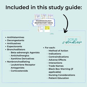 Pharmacology - Respiratory Meds | Nursing Student Study Guide ...