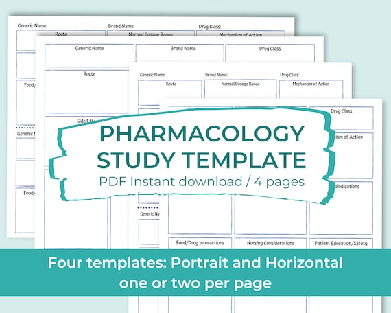Pharmacology Study Template | Nursing Student Template | Drug Template | Medication Sheet | Digital Download