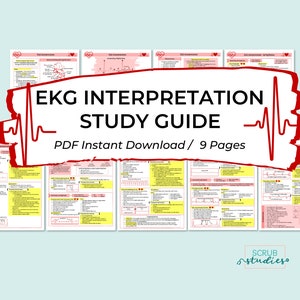 EKG Interpretation Studienführer | EKG Arrhythmien | EKG | Krankenpflege Schüler Notizen | Digitaler Download