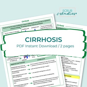 Cirrhosis Study Guide | Nursing study guide | Digital Download | Nursing study notes