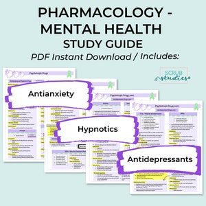 Pharmacology - Mental Health | Antianxiety Meds | Antidepressants ...