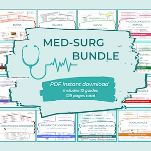 Med-Surg Study Guide Bundle | Medical-Surgical | Nursing study guide | Digital Download | Nursing study sheets