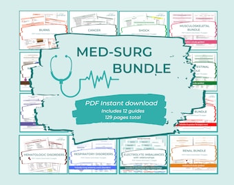 Med-Surg Study Guide Bundle | Medical-Surgical | Nursing study guide | Digital Download | Nursing study sheets
