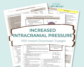 Increased Intracranial Pressure | ICP | Neurologic Disorders | Glasgow Coma Scale | Nursing study guide | Digital Download