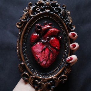 Anatomical heart occult gothic home decor, Original sculpture art  by Nesibe Bicici