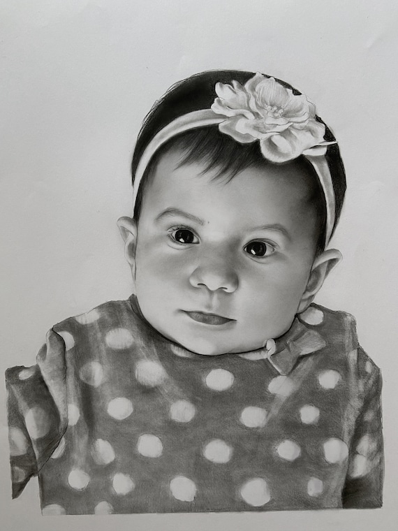 Baby on sale pencil sketch