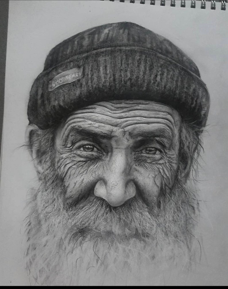 Pencil Portrait Drawing Pencil Portrait From Photo Portrait Etsy