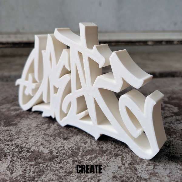 Custom word 3d print - graffiti handstyle - Mot personnalisé impression 3d