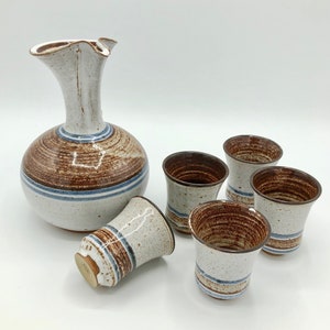 Mid Century Studio Pottery Sake Set