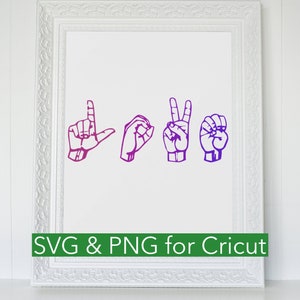 Love Watercolour Hand Language svg, ASL sign language, Peace png, files for Cricut, Clipart svg, Digital Download