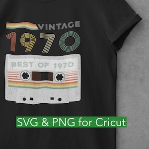 51 cumpleaños png, lo mejor de 1970 Cassette svg, Tape Vintage clipart, Piezas originales svg, cincuenta y un cumpleaños, Digital Download Cricut Files