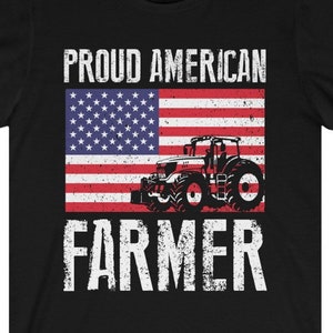 Proud American Farmer Shirt Farming Tractor T Shirt Dad Farm Shirt ...