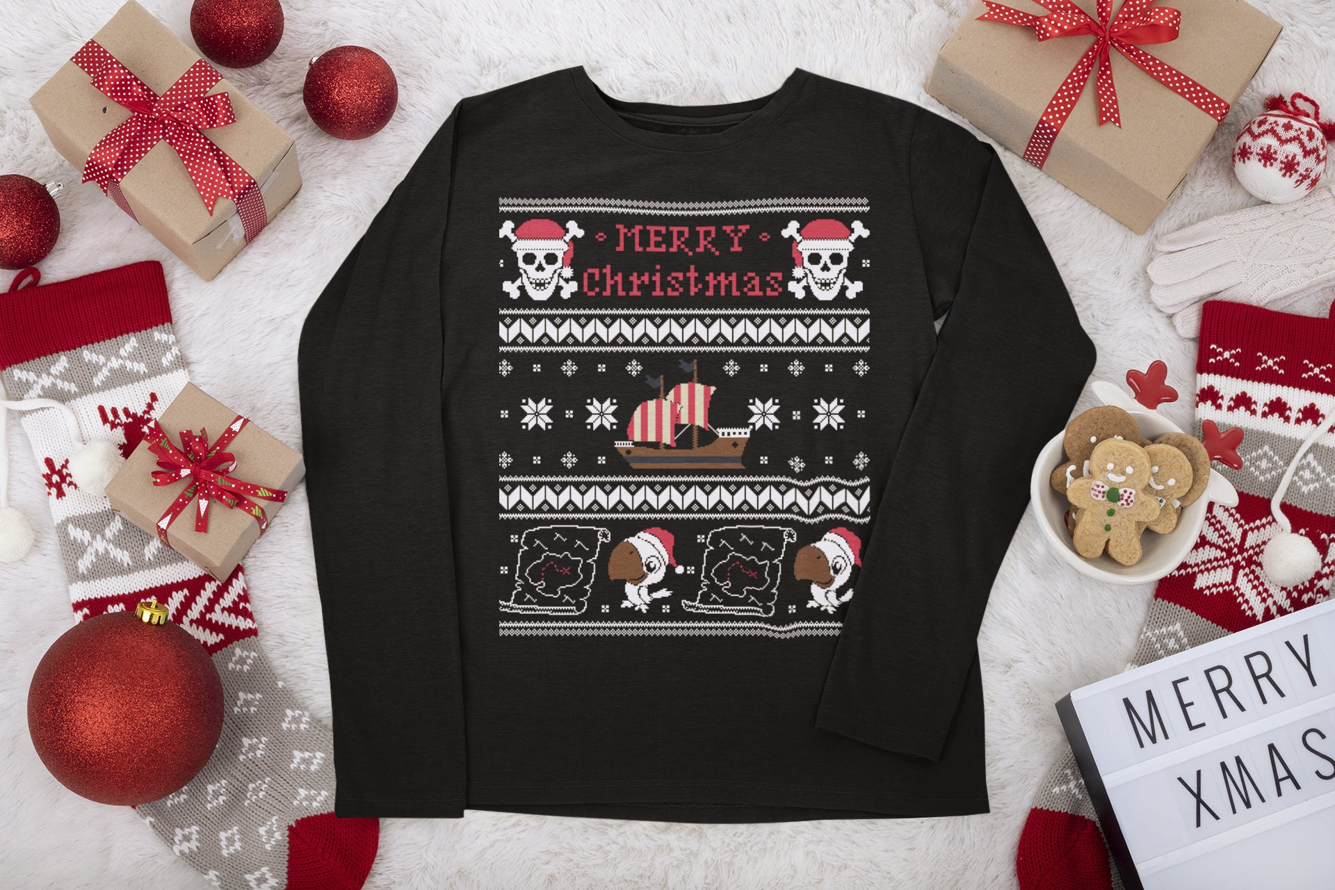 Pirate christmas jumper sale