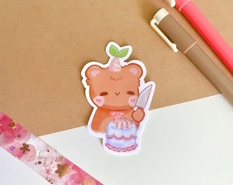 Stabby Birthday cake sticker| laminated die cut sticker | journal | laptop sticker | planner | food sticker