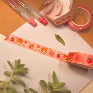 Bunsieworld Washi Tape 15mm10m Washitape Roll Kawaii Animal Washi Tape  Journal Deco Cute Tape Moon Washi Illustrated Washi 