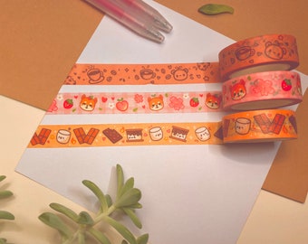 Washi Tapes Rolls Full Set | Cute aesthetic Bujo custom designed washi tapes for journals