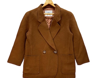 Vintage 90's BURBERRYS Double Breast Wool Coat Size 13BR Double Collar Coat Casual Outfits #A63-1522