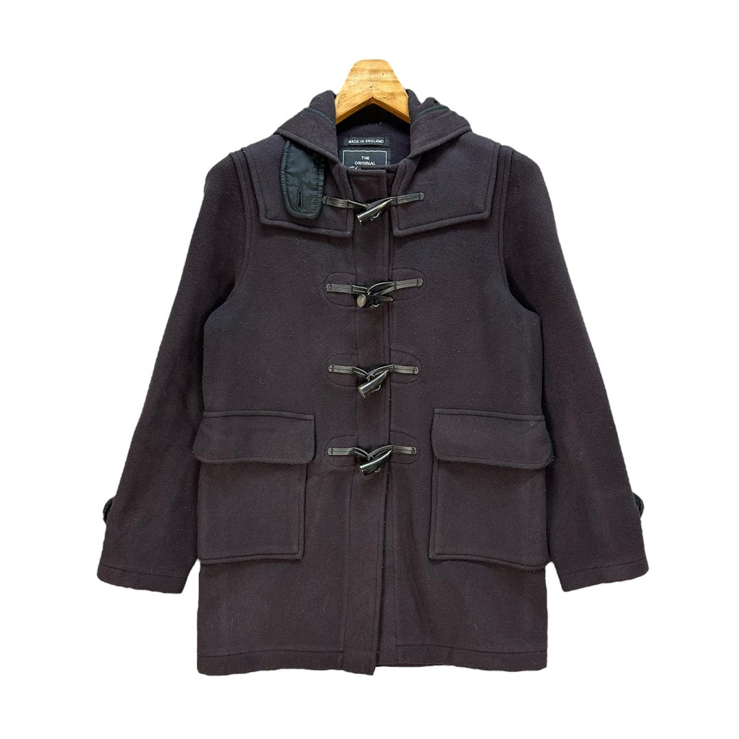 Vintage 90's GLOVERALL Made in England Wool Duffle Coat Size XS