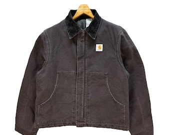 Vintage Carhartt Arctic Quilt Lined Work Jacket - Dark Brown Size L