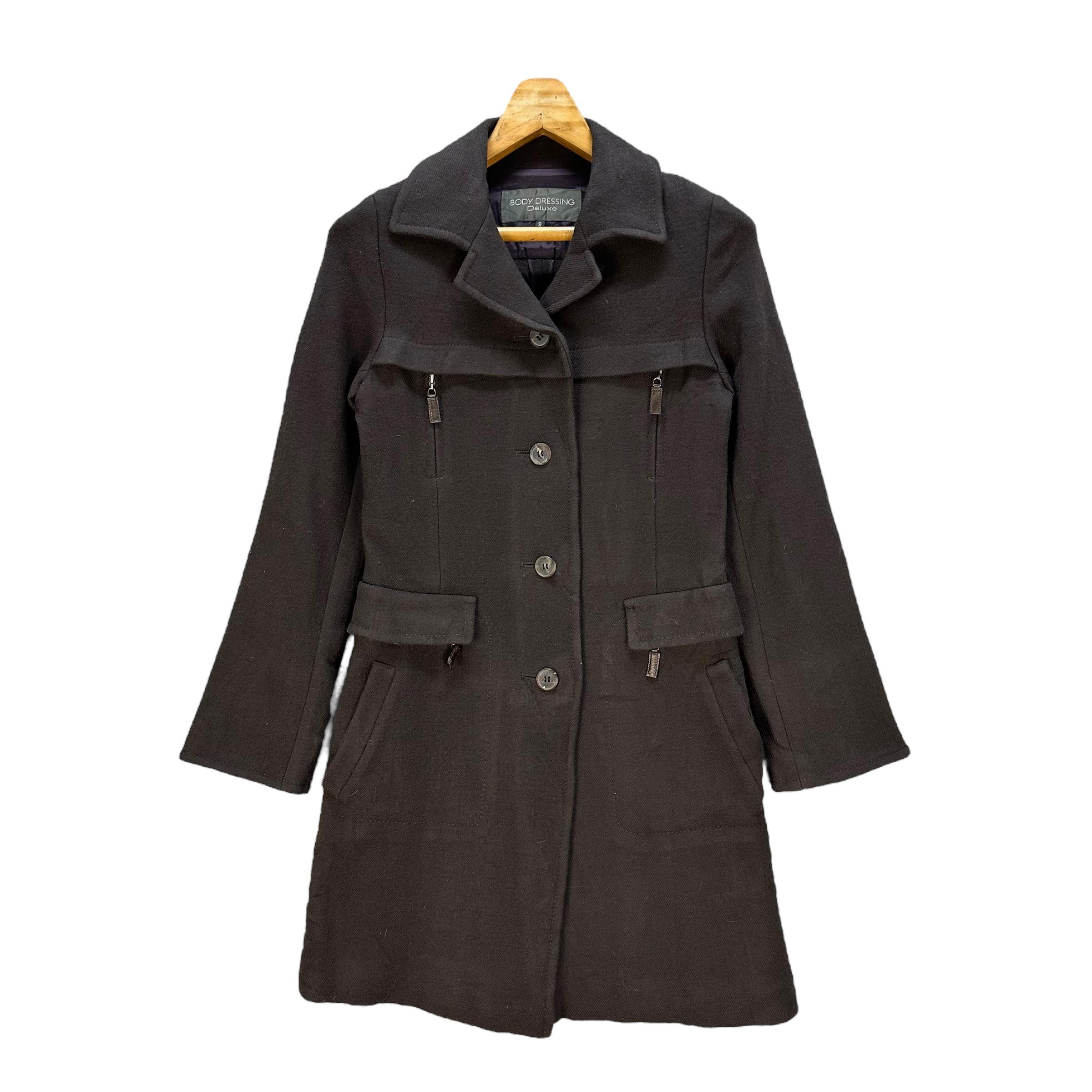 ジャケット・アウター 90s archive super long wool coat Vintage 90s Wool Coat: BODY DRESSING DELUXE Japanese Overcoat