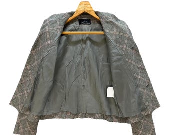 Vintage Tricot COMME Des GARCONS Wool Checked Jacket - Size S - Etsy