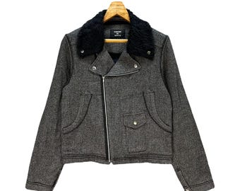 Vintage CABANE De ZUCCA Military Field Jacket Black Multi Pocket