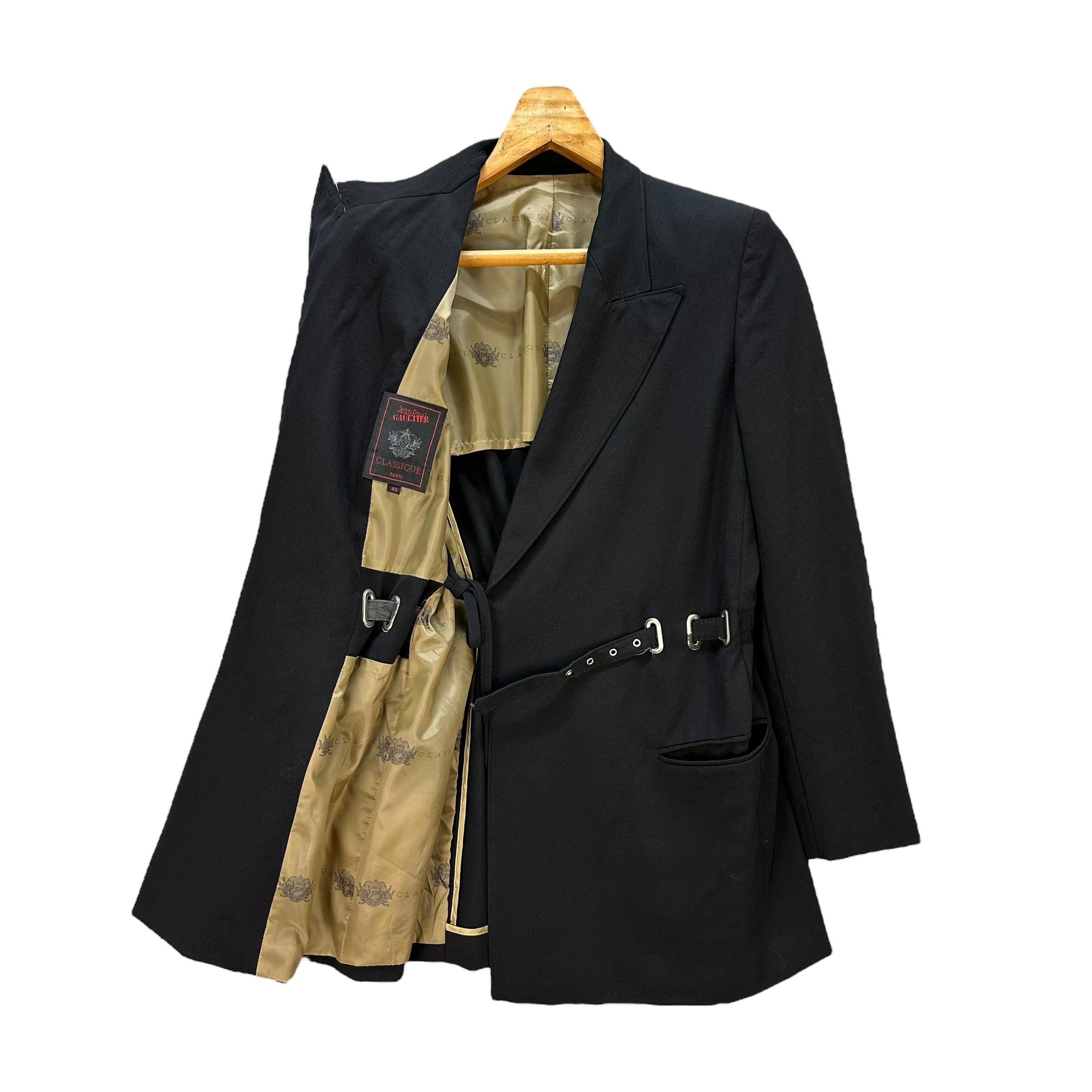 Vintage 90's JEAN PAUL GAULTIER Classique Wool Blend Belted Coat