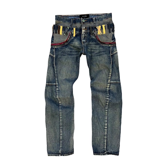 Japanese Brand Breath Mint Double Waist Jean Twisted Legs Denim