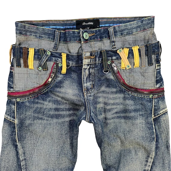 Japanese Brand Breath Mint Double Waist Jean Twisted Legs Denim 