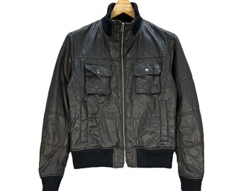 TETE HOMME Leather Bomber Jacket - Japanese Designer Avant Garde - Men's Size L