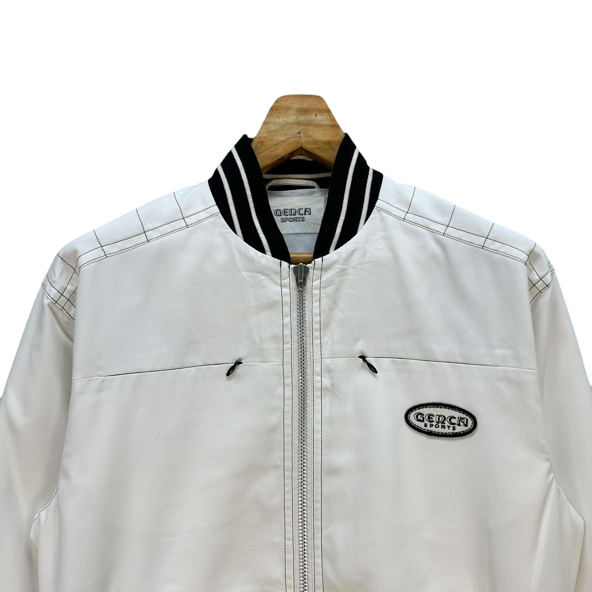Vintage GENCA SPORTS White Bomber Jacket: Pirate Embroidery, Men