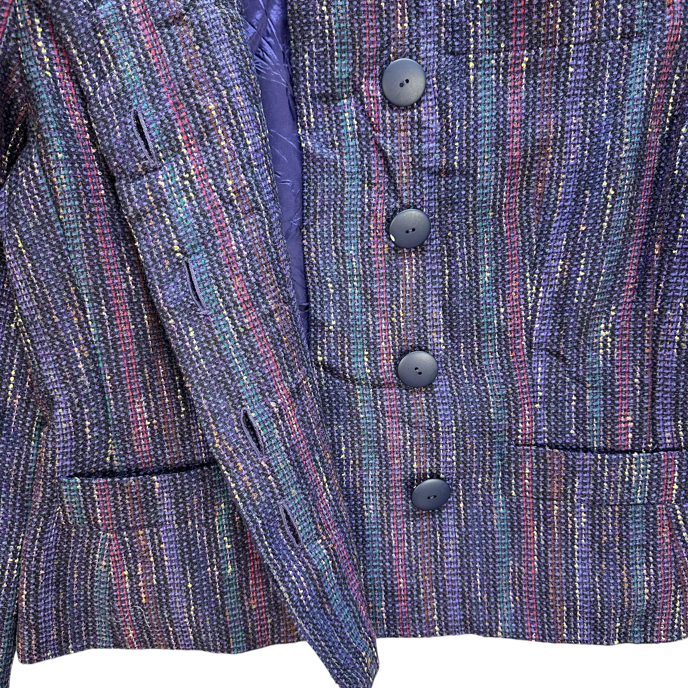 ヴィンテージ クリスチャン ディオール パープルツイードジャケット