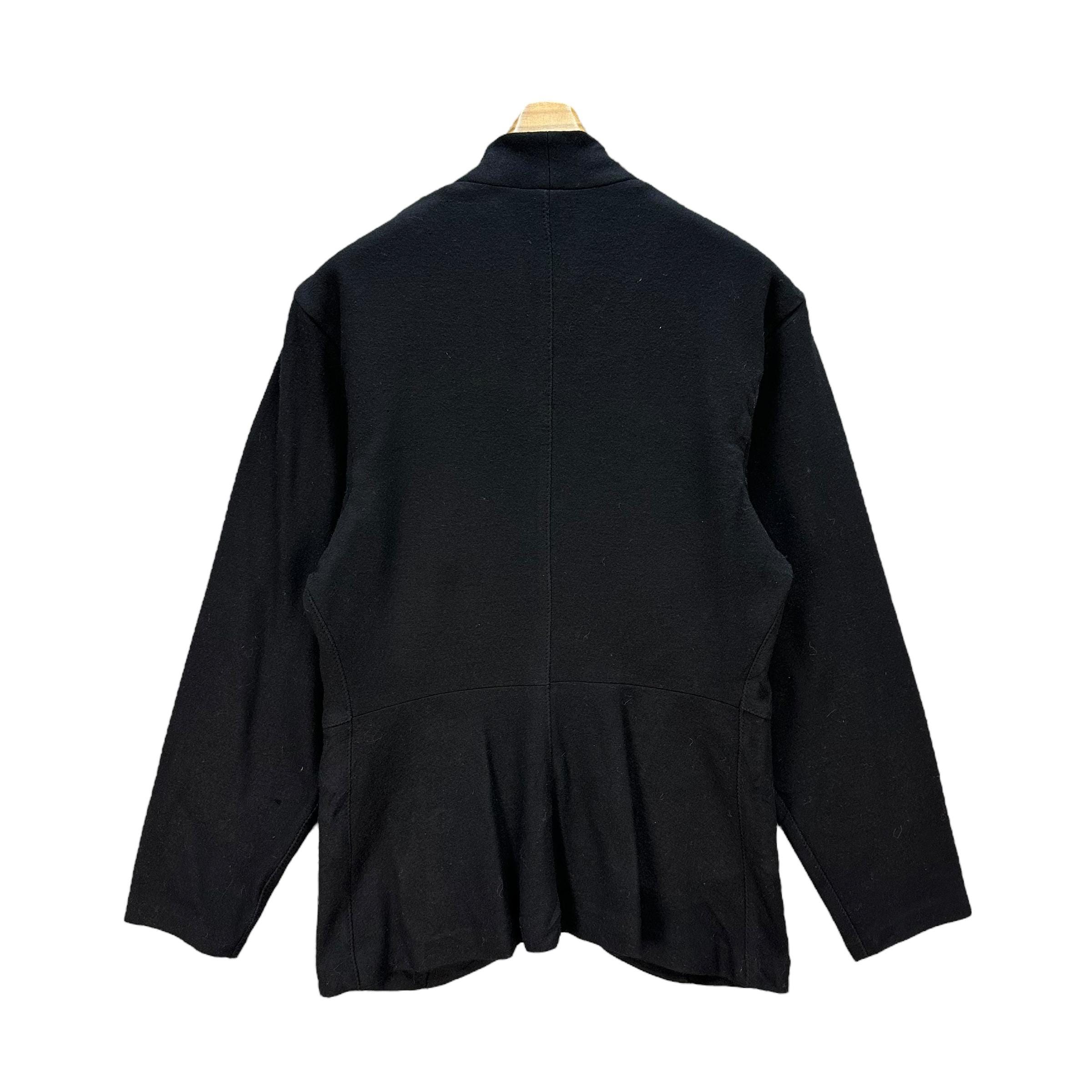 Vintage 90's Y's Yohji Yamamoto Collarless Button Wool Jacket Size