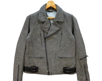 United Arrows Monkey Time Black Wool Double Collar Coat Jacket - Etsy