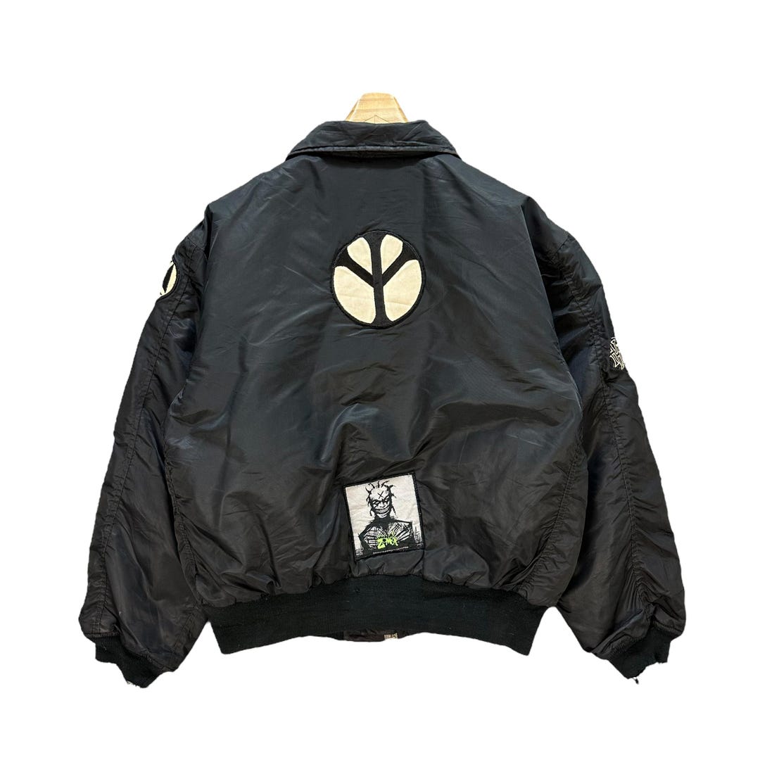 Vintage 88' WHITE ZOMBIE Freakazoid Heaven Black Bomber Jacket