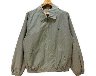Chaqueta informal con cuello BURBERRYS vintage de los años 90, talla L, fabricada en Polonia, chaqueta Harrington n.° A78-1892