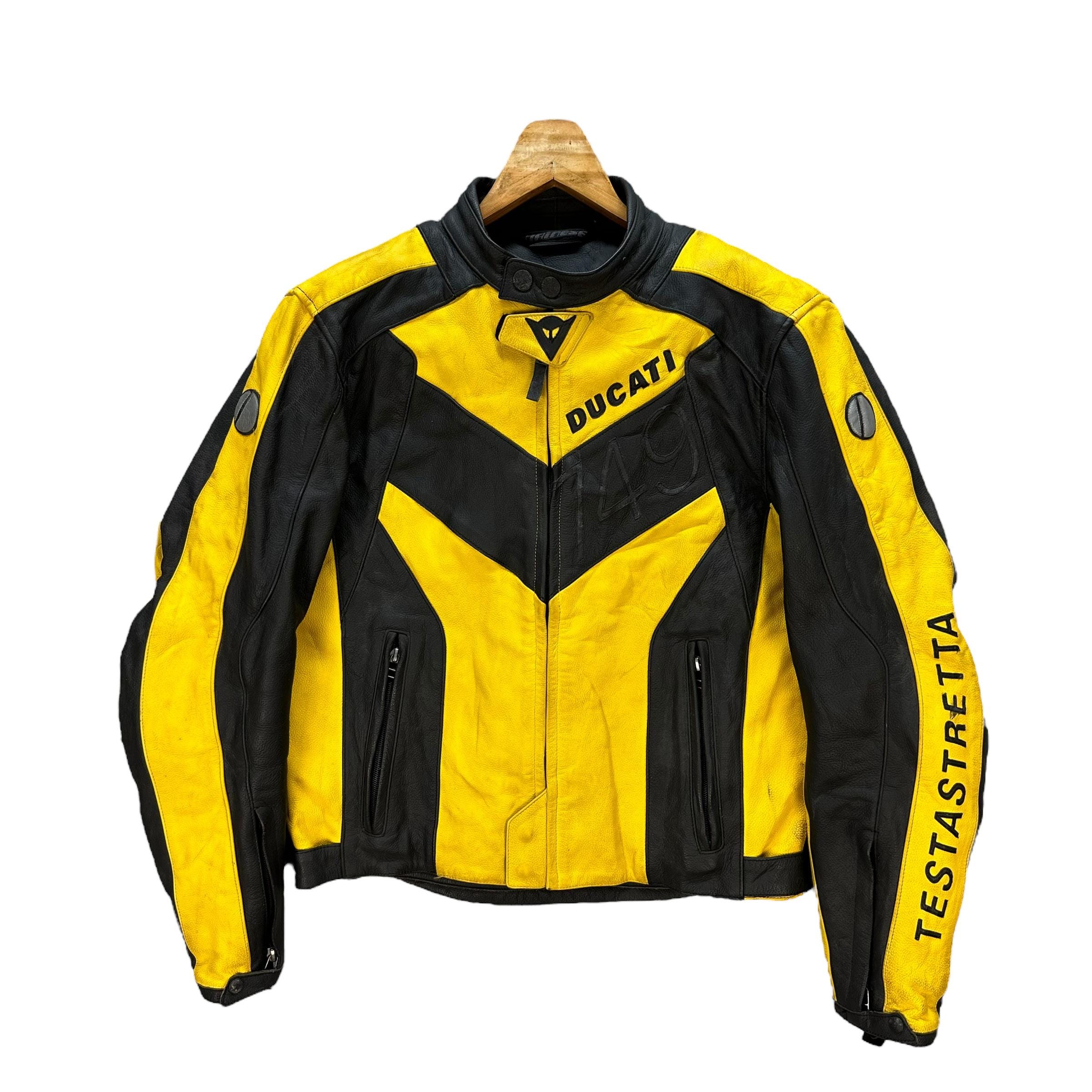 Vintage DAINESE X DUCATI Leather Jacket: Yellow & Black, Size M - Etsy