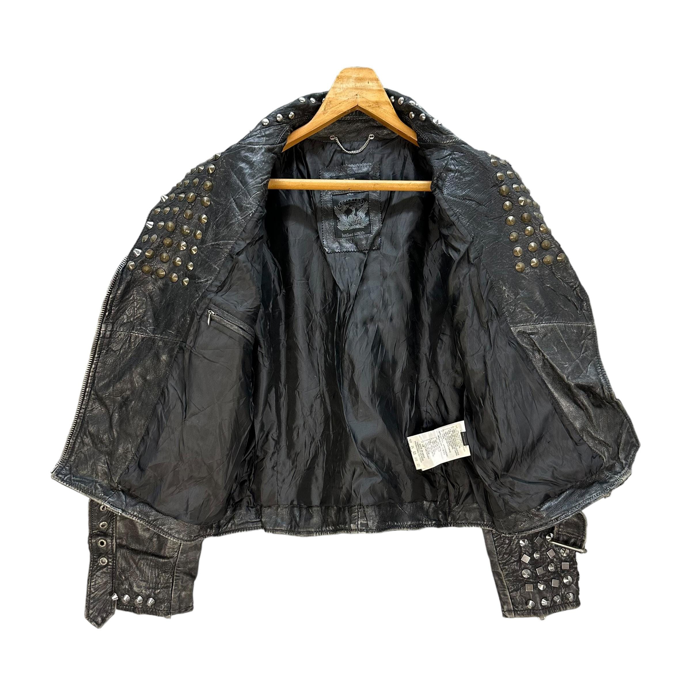 ヴィンテージ DIESEL スタッズ付きゴートスキンレザージャケット