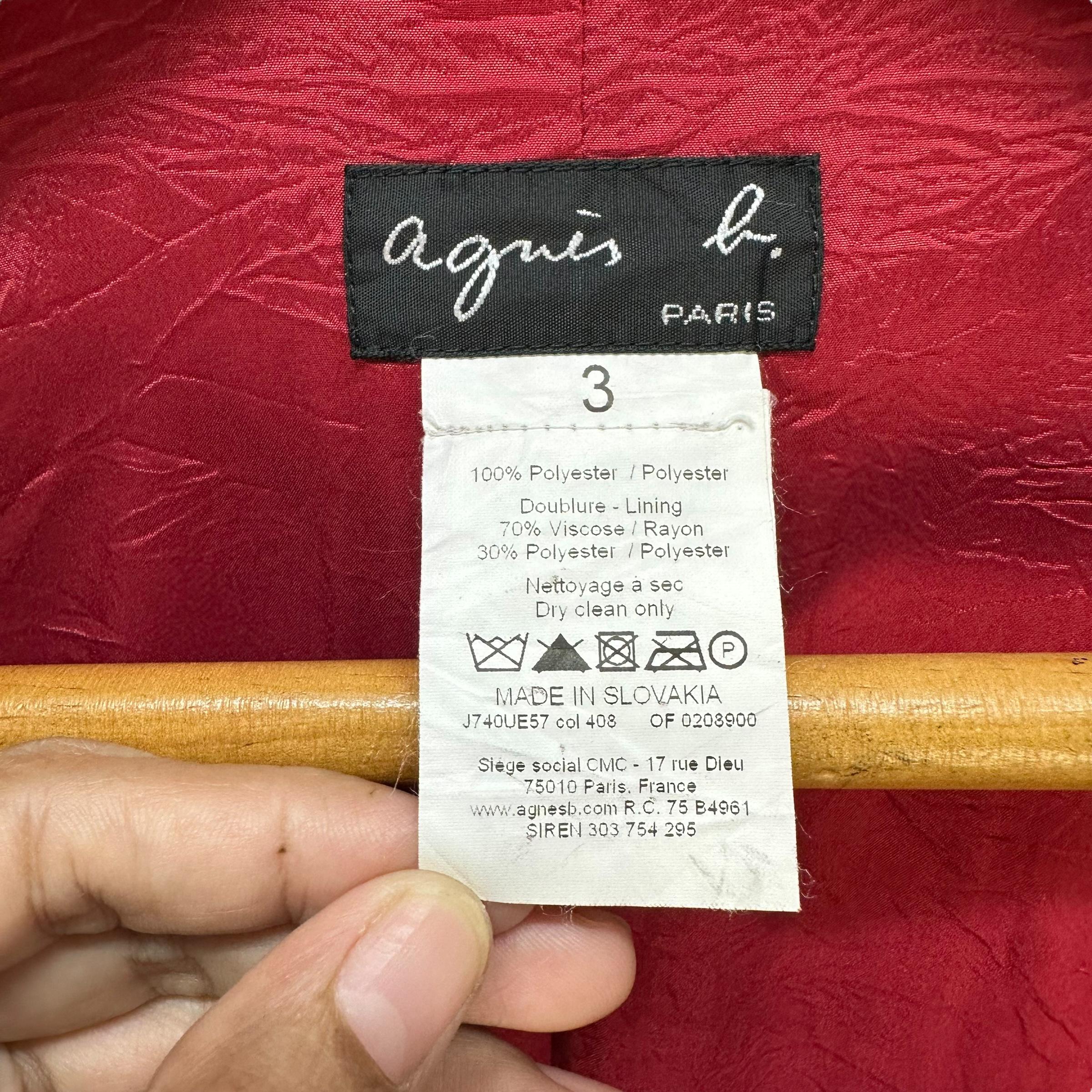 Vintage AGNES B Paris Red Coat Jacket - Women