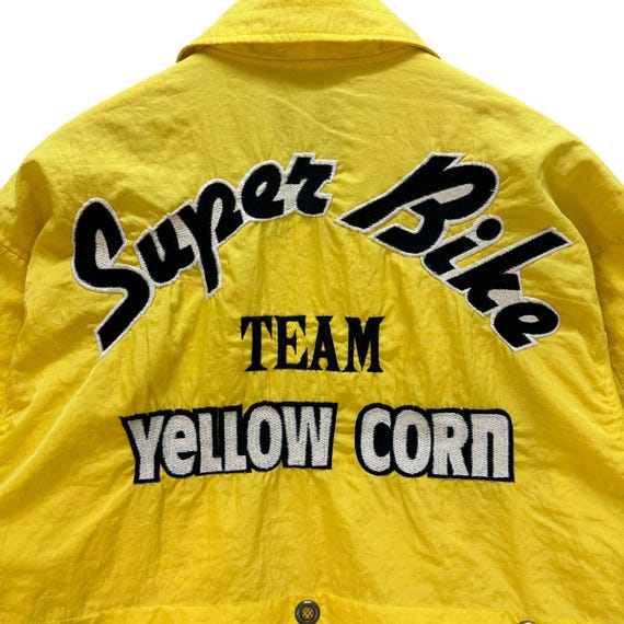 Vintage 90's YELLOW CORN Sledge Hammer Super Bike Team Big Logo